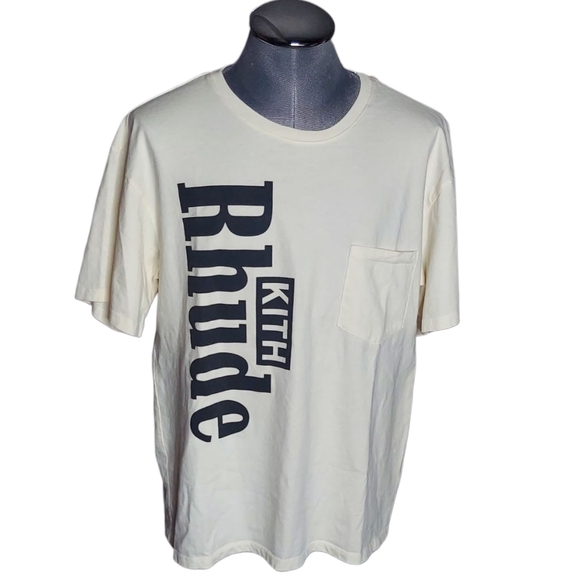 Rhude Other - RHUDE X KITH | Oversized Pocket Tee | Cream | Big Logo | Collab | Sample | SS19